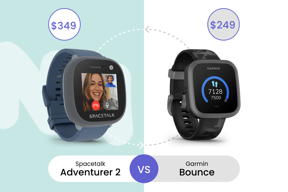 Spacetalk Adventurer 2 vs Garmin Bounce - Comparaison des prix, des caractéristiques et de la sécurité